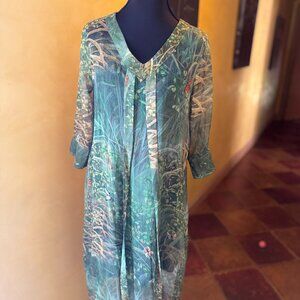 NWT! Cami Nature-Inspired Sheer Midi Dress – Size 4
